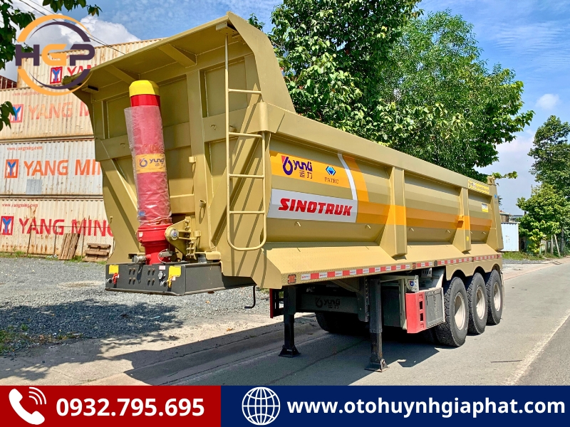 Sơ mi rơ mooc ben tự đổ Sinotruk Yunli thùng U 24 khối