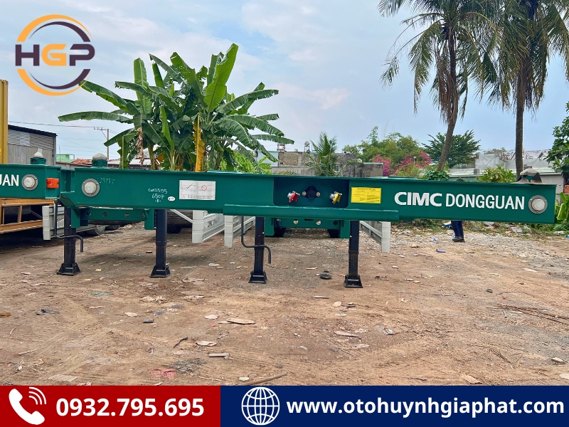 Mặt trước của mooc xương 2T40F Cimc Dongguan