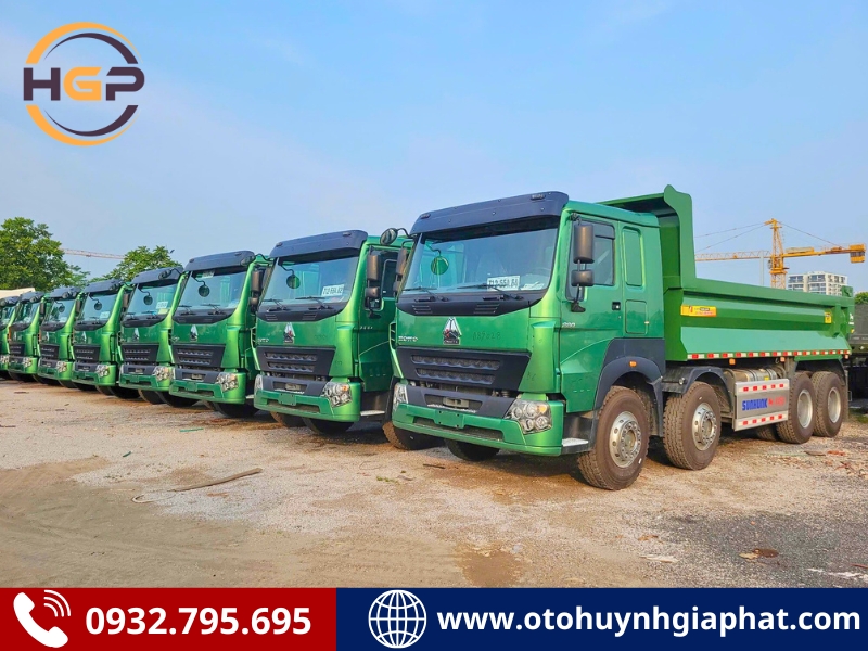 Hàng sẵn - Xe tải ben Howo V7G 8x4 4 chân thùng U 380HP
