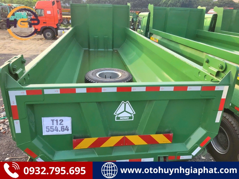 Thùng ben của xe tải ben Howo V7G 4 chân thùng U 380HP