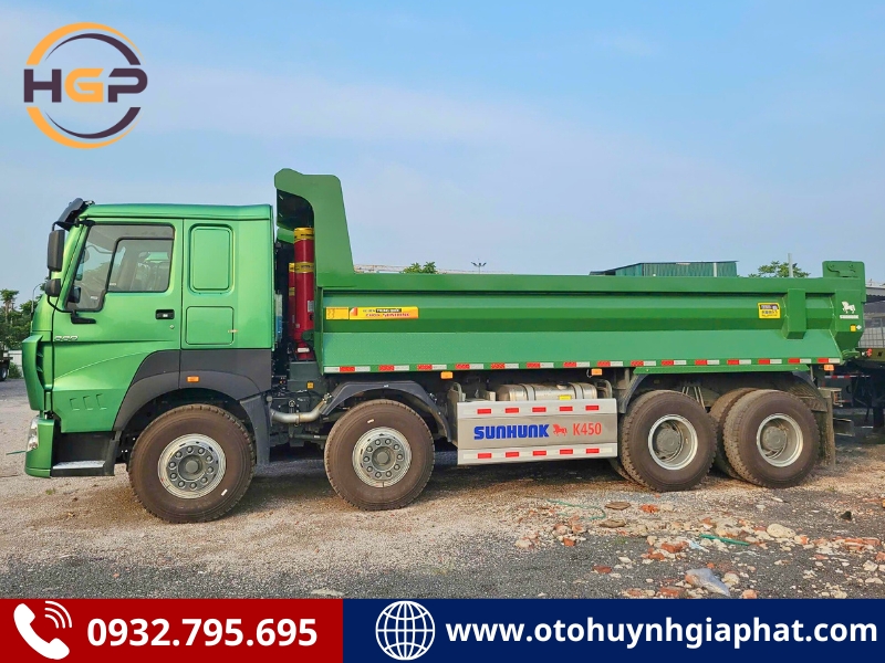 Xe tải ben Howo V7G 4 chân thùng U 380HP