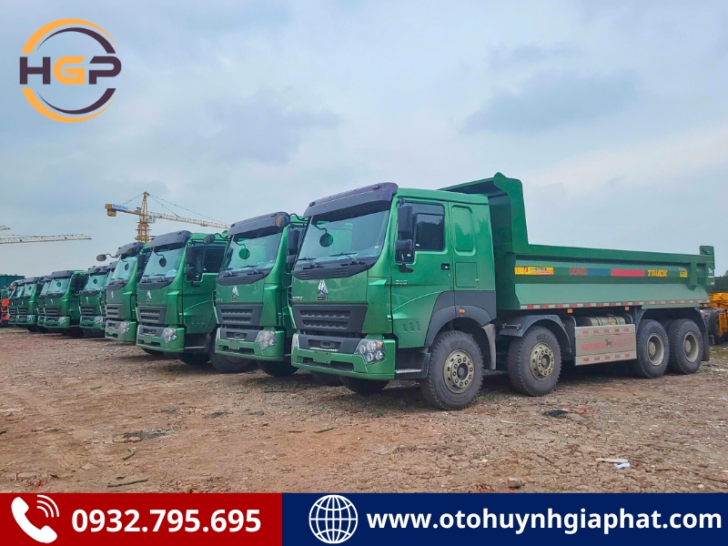 Giá xe tải ben Howo V7G 8x4 4 chân thùng U 380HP