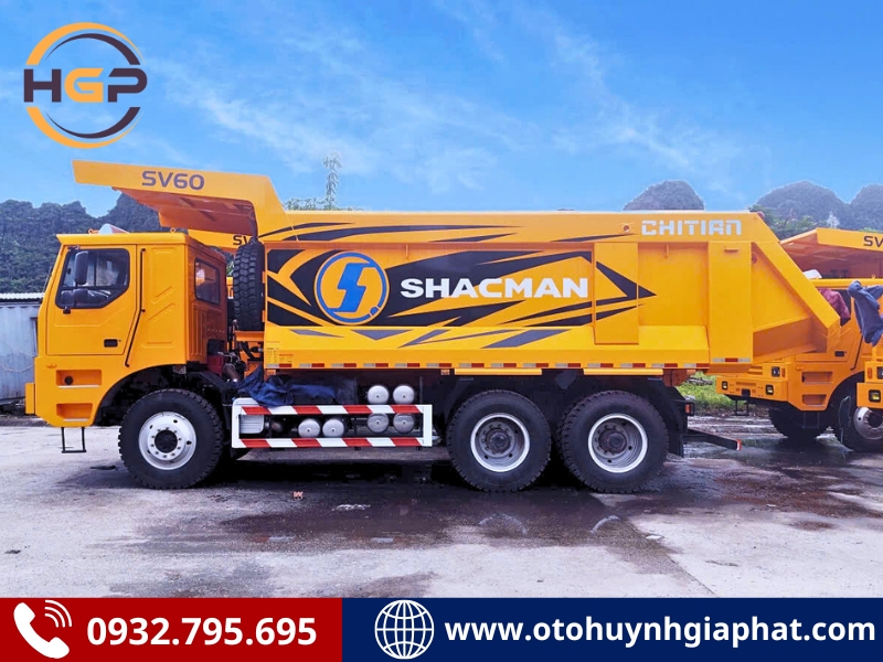 Xe tải ben SHACMAN cabin lệch 385HP Cummins