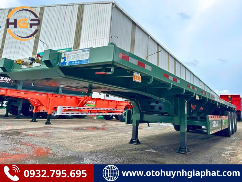 Hàng sẵn - Sơ mi rơ mooc sàn SOOSAN 3 trục 40 feet