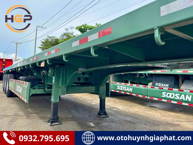 Rơ mooc sàn SOOSAN 3 trục 40 FT tải 32.52 tấn