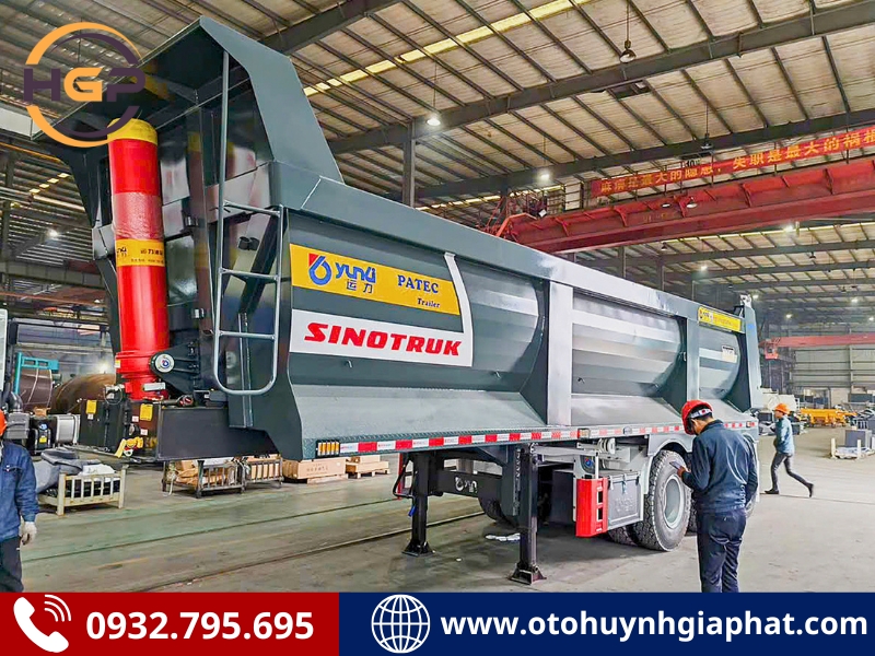 Sơ mi rơ mooc ben tự đổ YUNLI thùng U - Hàng sẵn giao ngay