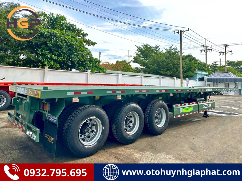 Sơ mi rơ mooc sàn SOOSAN 3 trục 40 feet siêu cứng cáp