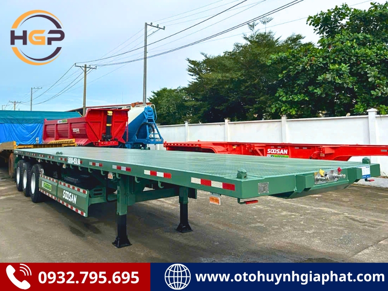 Sơ mi rơ mooc sàn SOOSAN 3 trục 40 feet tải 32.52 tấn đời 2026