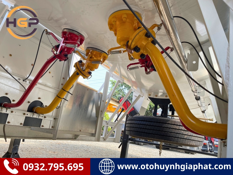 Hệ thống van xả của mooc bồn chở Gas LPG 53m3