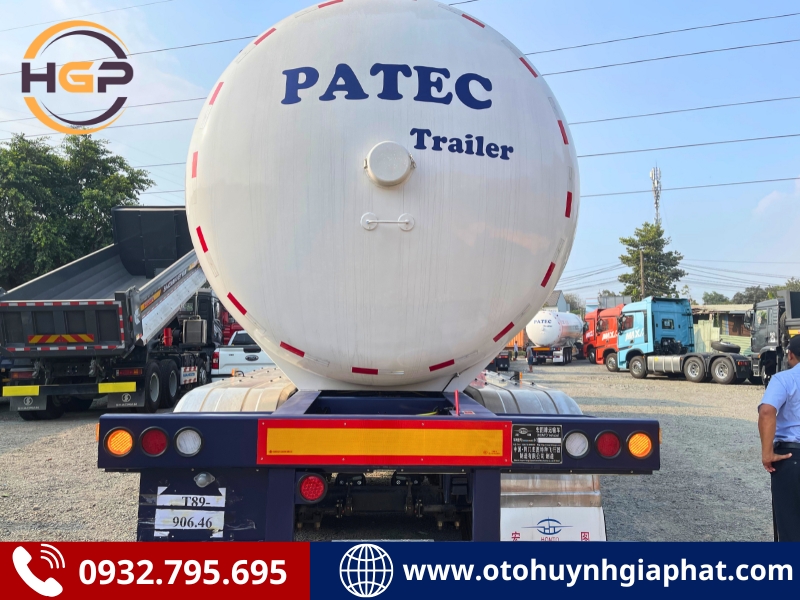 Mặt sau của mooc bồn chở Gas LPG 53m3