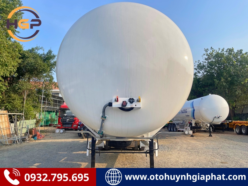 Mặt trước của mooc bồn chở Gas LPG 53m3