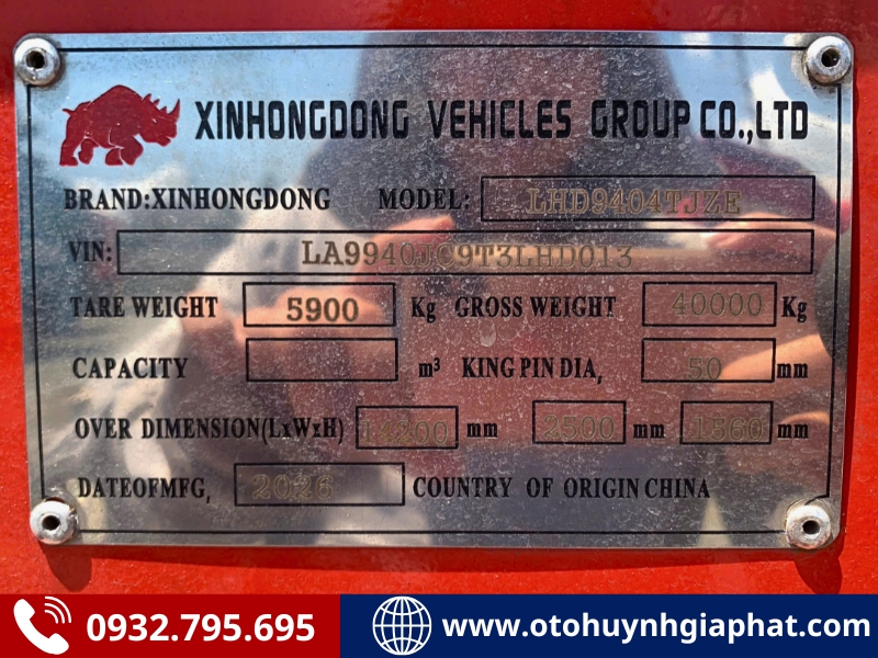 Tấm lắc của mooc cổ cò XINHONGDONG 45 feet