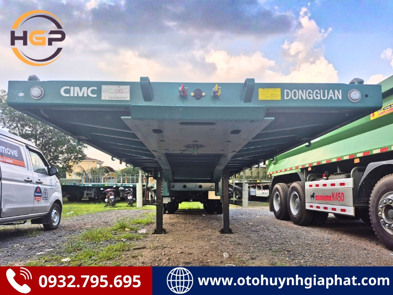 Khung gầm của mooc sàn CIMC DONGGUAN 3 trục 45 FT