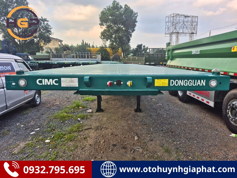 Mặt trước của mooc sàn CIMC DONGGUAN 3 trục 45 FT