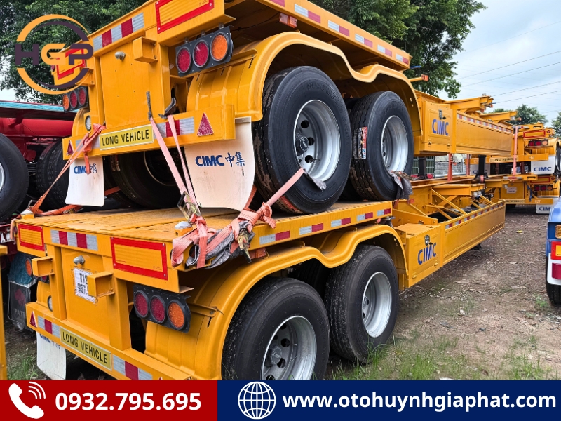 Rơ mooc xương Cimc Huajun 2 trục 40 feet mới