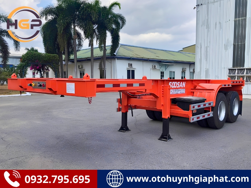 Giá bán của mooc xương 2 trục 20 feet Soosan