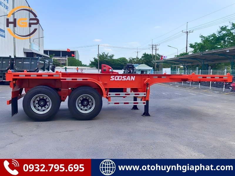 Sẵn hàng - Rơ mooc xương 2 trục 20 feet Soosan