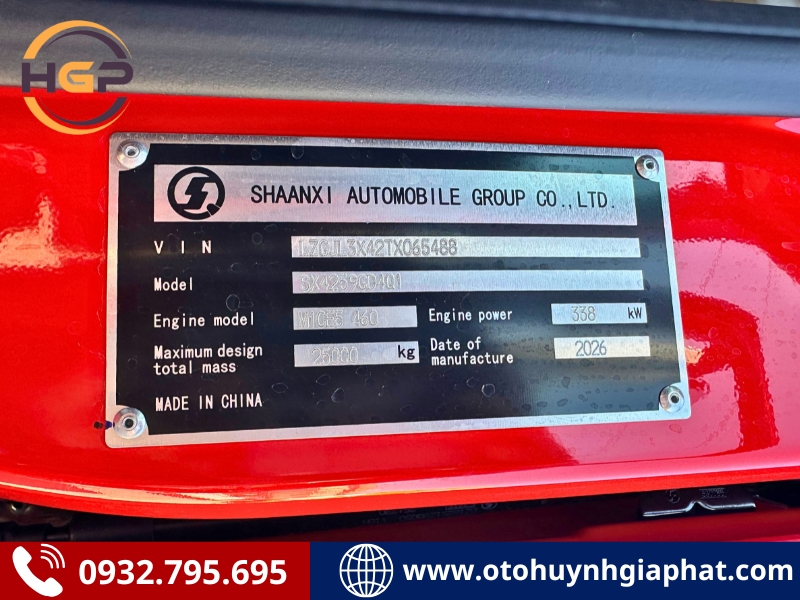 Tấm lắc của xe SHACMAN X6000 460HP Cummins