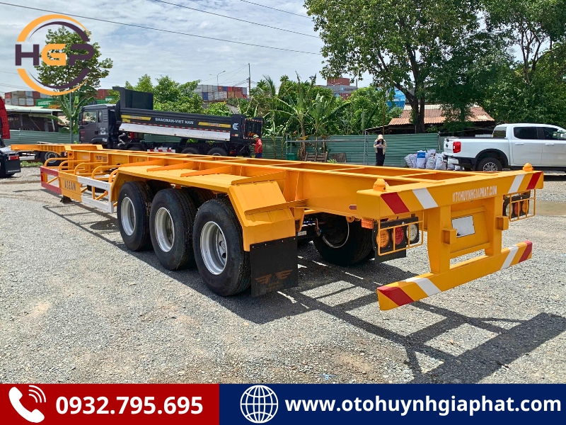 Sơ mi rơ mooc cổ cò 3 trục 50 feet ASEAN tải 33.35 tấn
