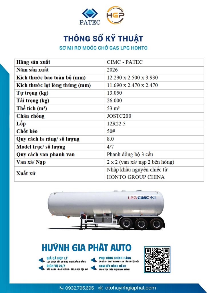 Chuyên mua bán rơ mooc bồn xi téc chở GAS các loại