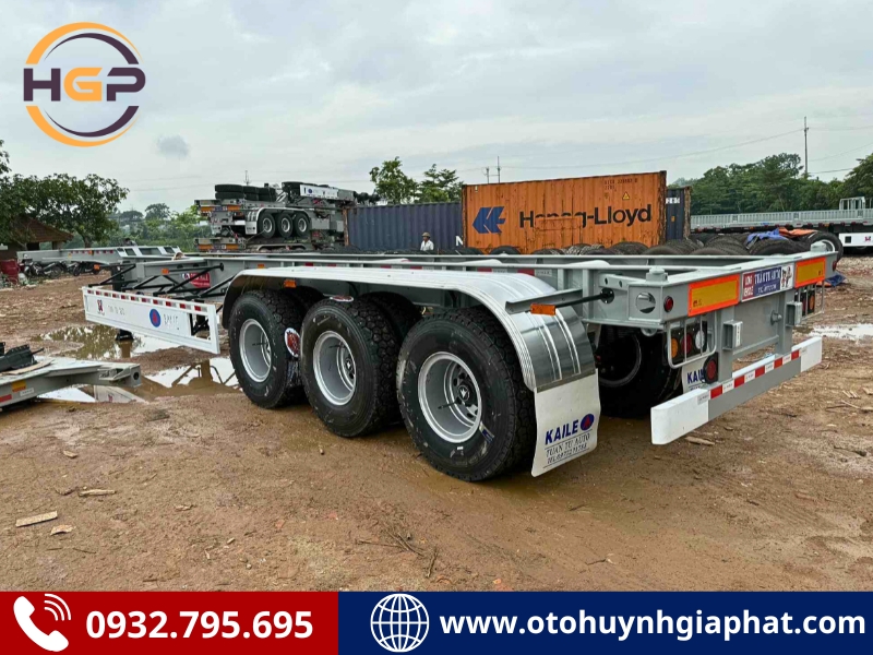 Rơ mooc cổ cò Kaile 45 feet xác nặng 6.8 tấn