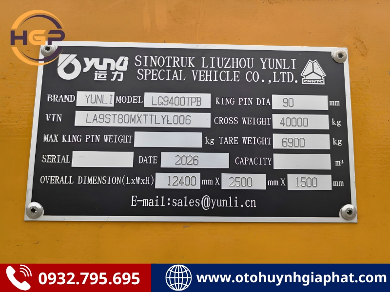 Tấm lắc của mooc sàn Yunli 3 trục 40Feet