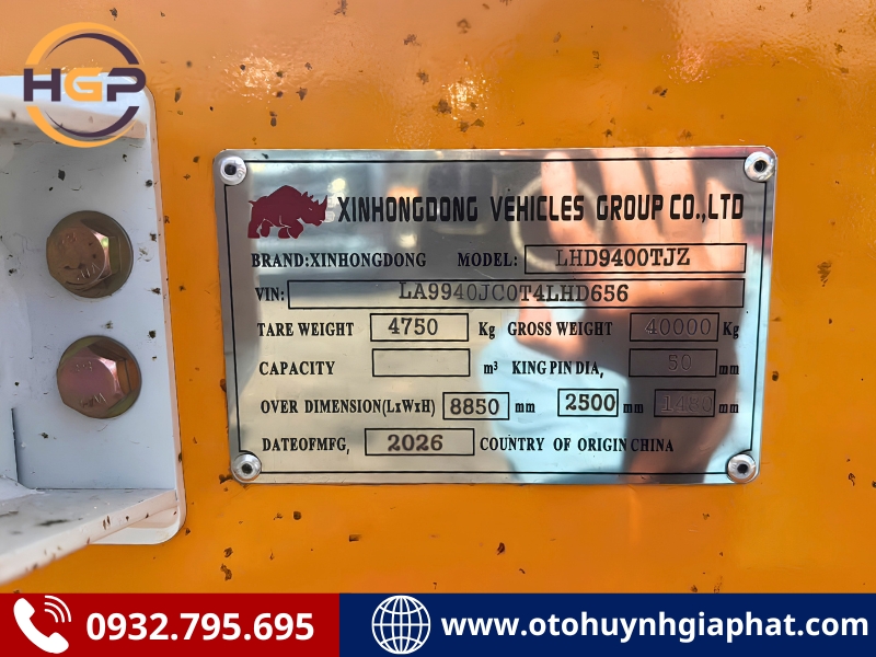 Tấm lắc của mooc xương Xinhongdong 3 trục 20 feet