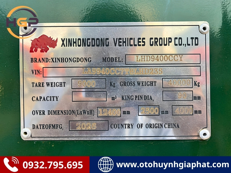 Tấm lắc của mooc lồng XINHONGDONG cao 4m tự trọng nặng