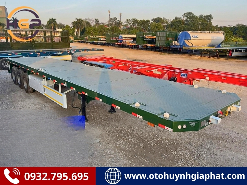 Sơ mi rơ mooc sàn 45 feet XINHONGDONG xác nặng 12.00R20